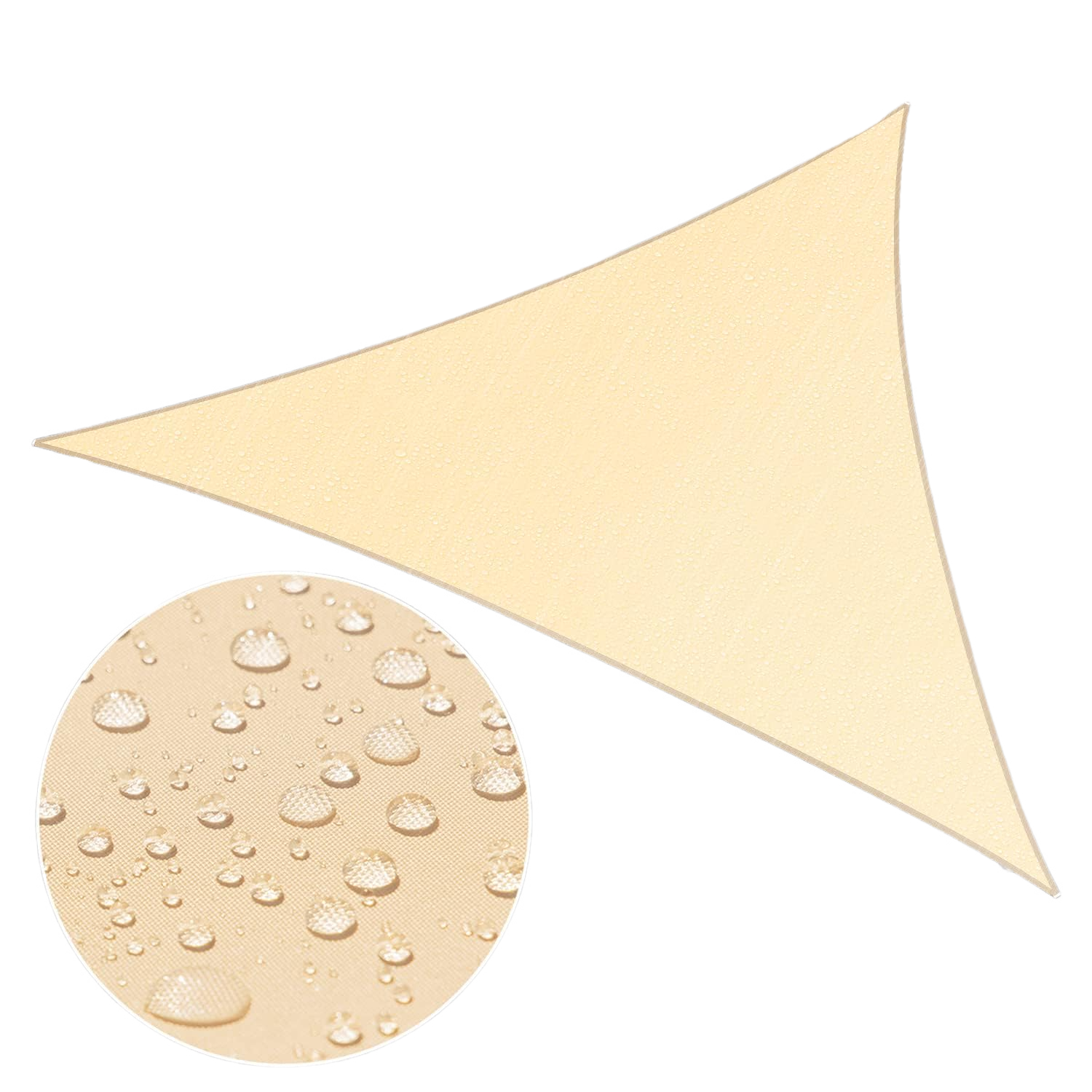 Żagiel przeciwsłoneczny, ochrona przed promieniowaniem UV, ochrona przed słońcem, łatwy w montażu, (4m x 4m x 4m, beżowy)