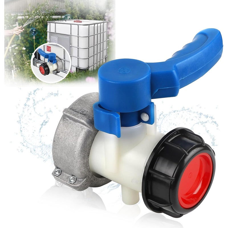 Zawór zbiornika IBC 1000 l - Adapter zbiornika 1000 l DN50 (75 mm) - Złącze zbiornika IBC - Złącze zaworu spustowego - Motyl IBC