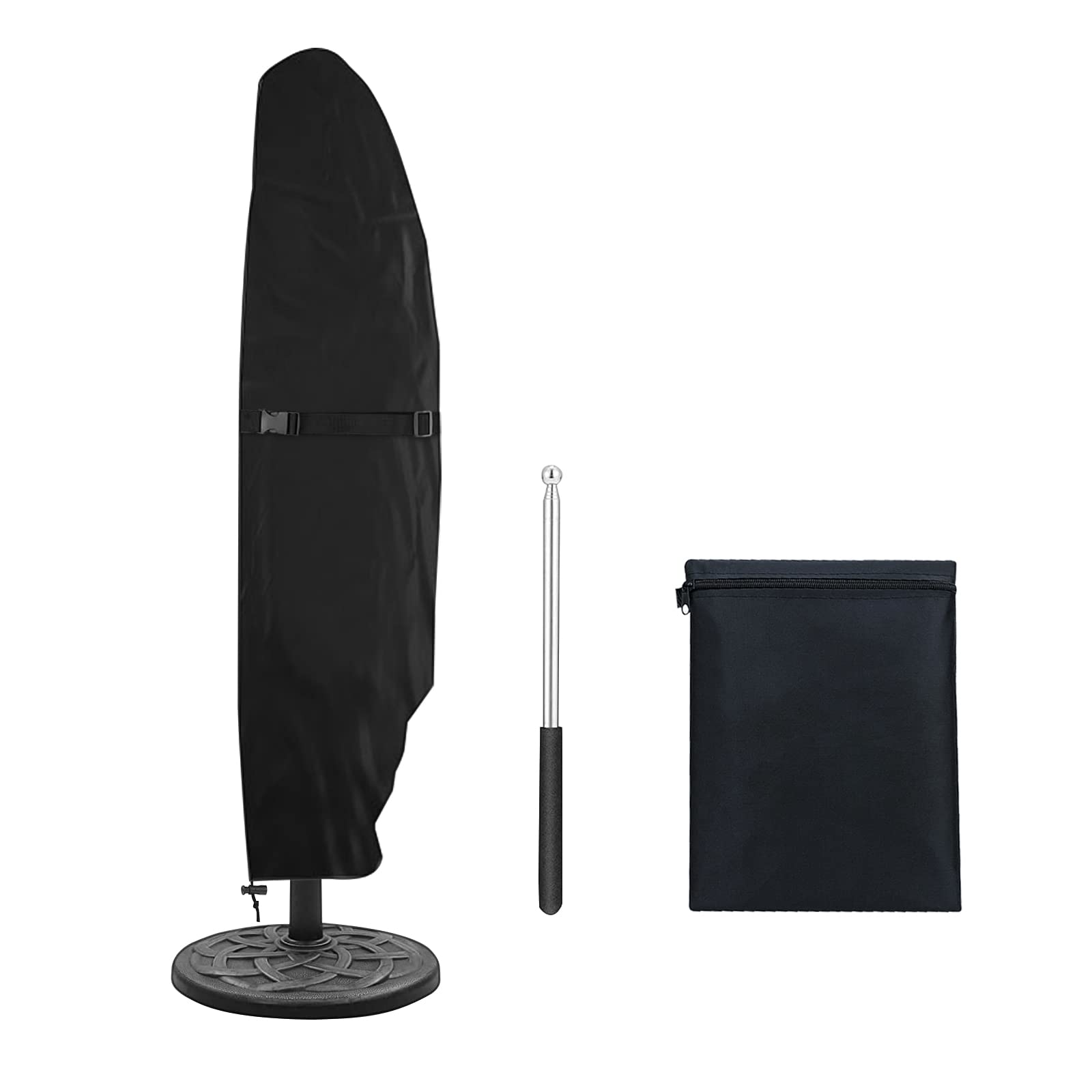Pokrowiec na parasol wodoodporny pokrowiec na parasol wykonany z tkaniny Oxford z zamkiem błyskawicznym maszt teleskopowy i torba do przechowywania x