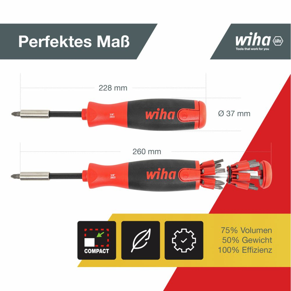 Tournevis avec porte-embout SB 3803 02-021 1/4 po Wiha - 4