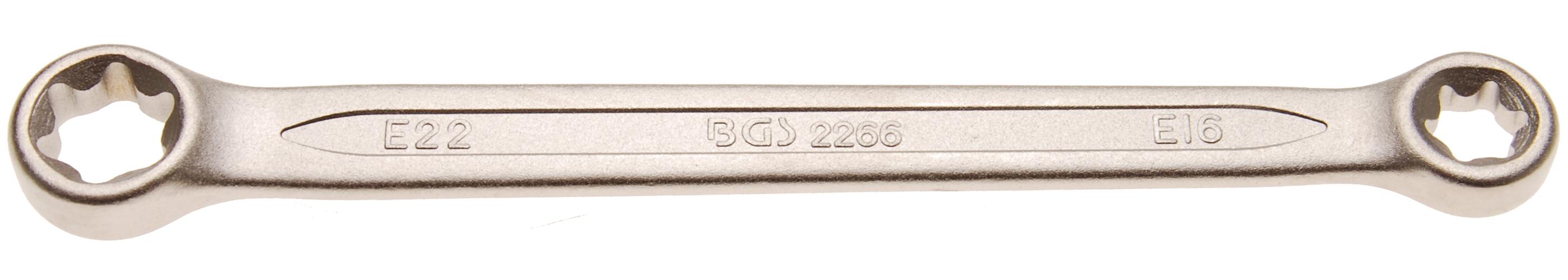 Klucz dwustronny BGS z główkami pierścieniowymi o profilu E SW E16 x E22 - 2266
