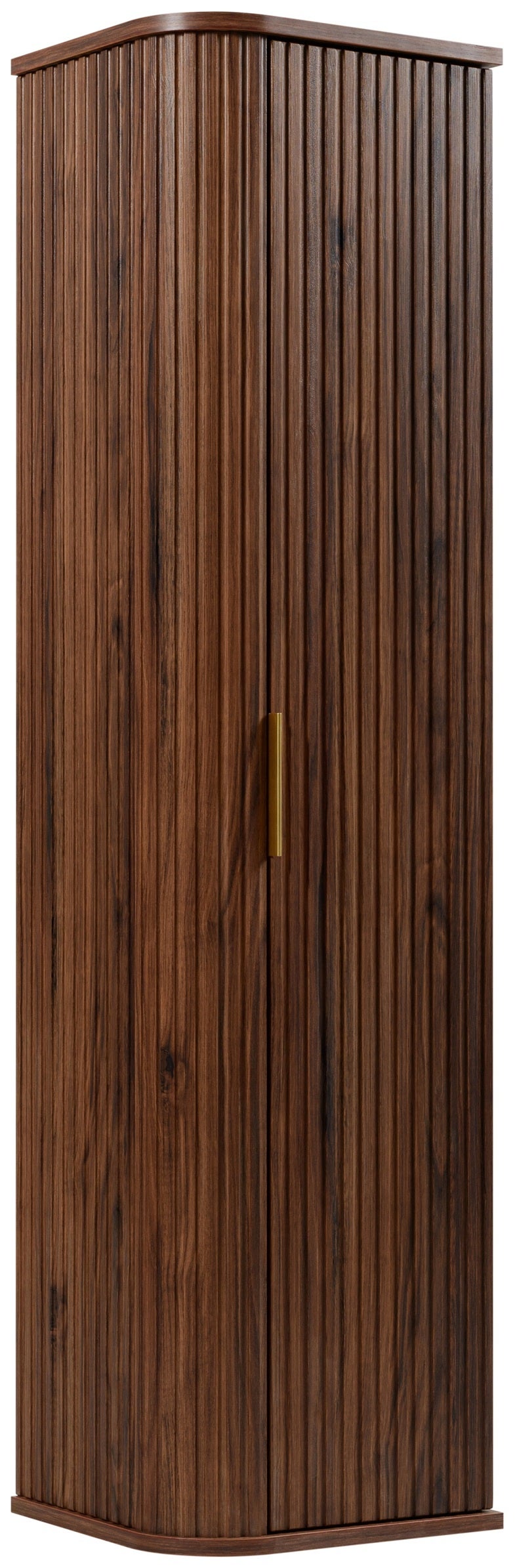 Słupek łazienowy GLAMOUR 35 x 139 cm ORZECH wiszący ryflowany 2 kolory uchwytów