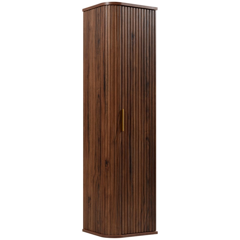 Słupek łazienowy GLAMOUR 35 x 139 cm ORZECH wiszący ryflowany 2 kolory uchwytów