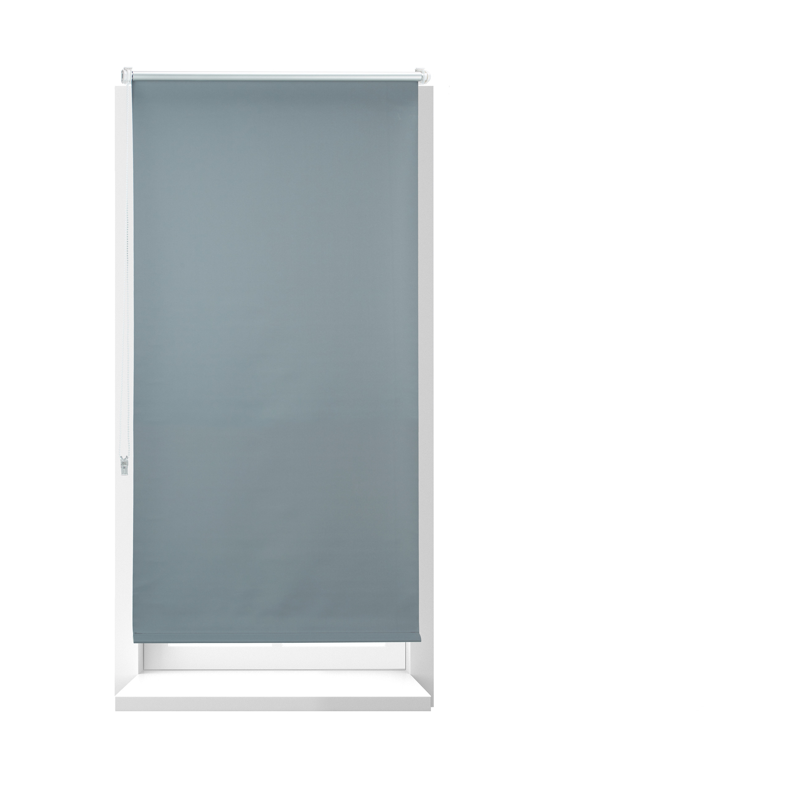 Relaxdays estor opaco térmico, sin taladrar, enrollable, cadena, 1 ud, tela-aluminio, 70x210 cm, 66 cm ancho, gris