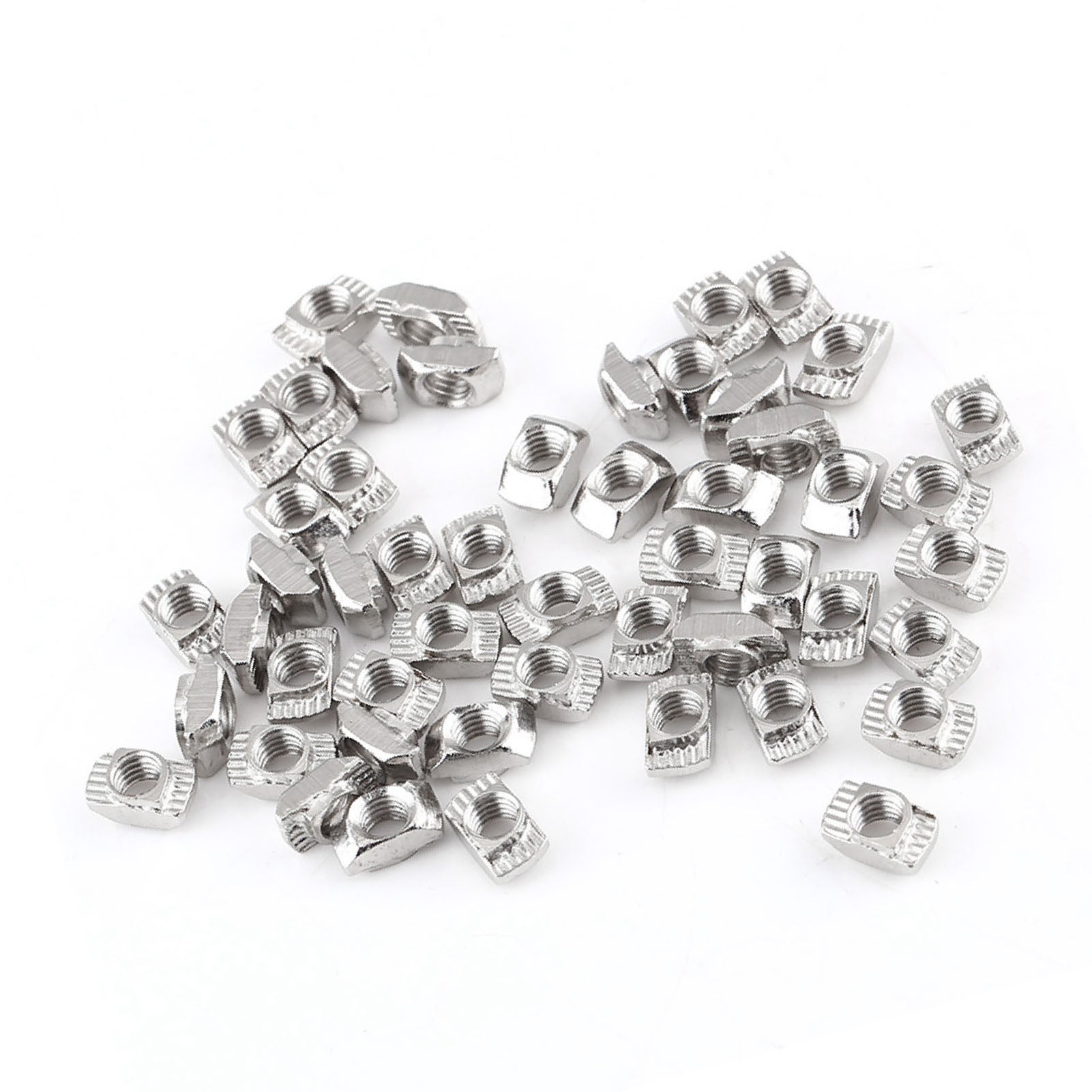 50 Unids/lote Tuerca De Cabeza De Martillo, Tuerca De Ranura En T Deslizante De Acero Al Carbono Recubierta De Níquel Para Accesorios De Perfil De Aluminio(EU20-M4