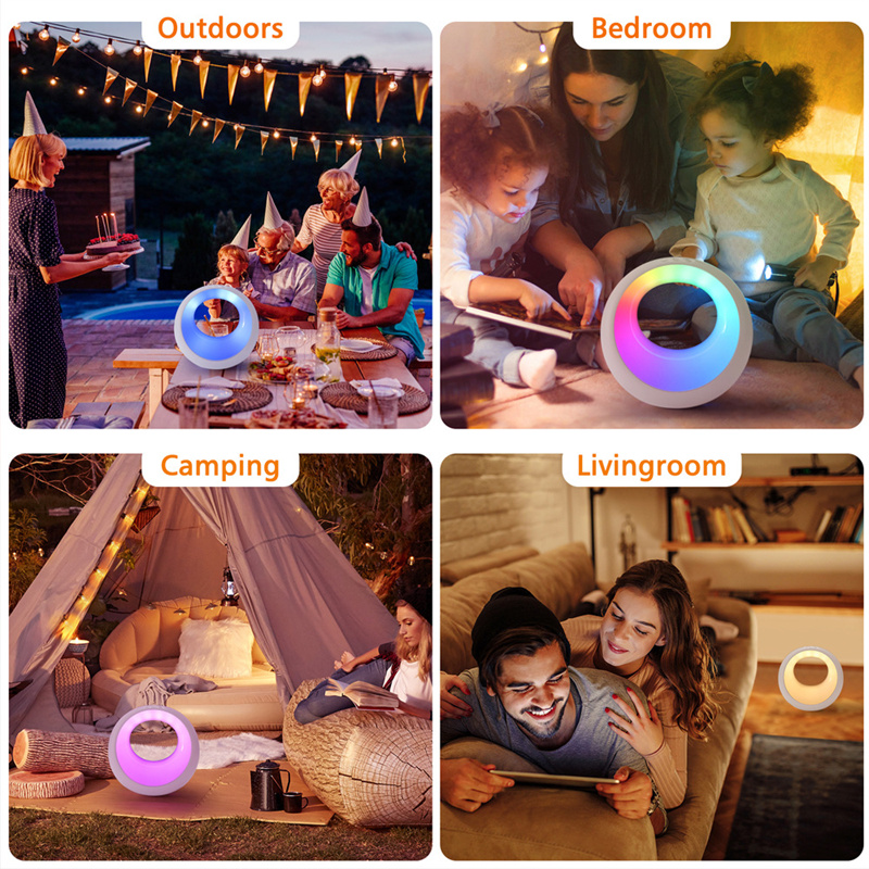 Candeeiro de cabeceira com comando e toque regulável, decoração para quarto de bebé, luz de presença, candeeiro de mesa LED com mudança de cor RGB - 9