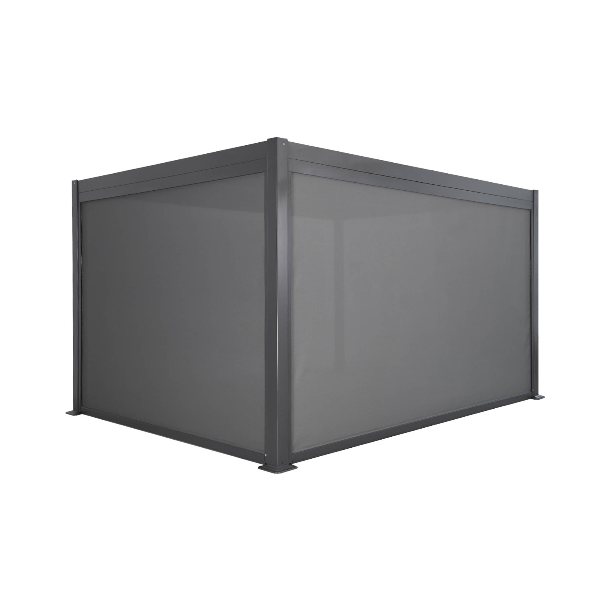 Pergola bioclimatica 3x4m in alluminio + tenda da 3m + tenda da 4m, Antracite - 8