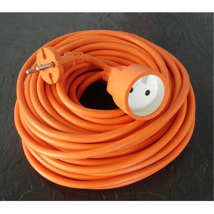 Prolongateur sans terre obturateur 16A 25m - orange - Zenitech - 4