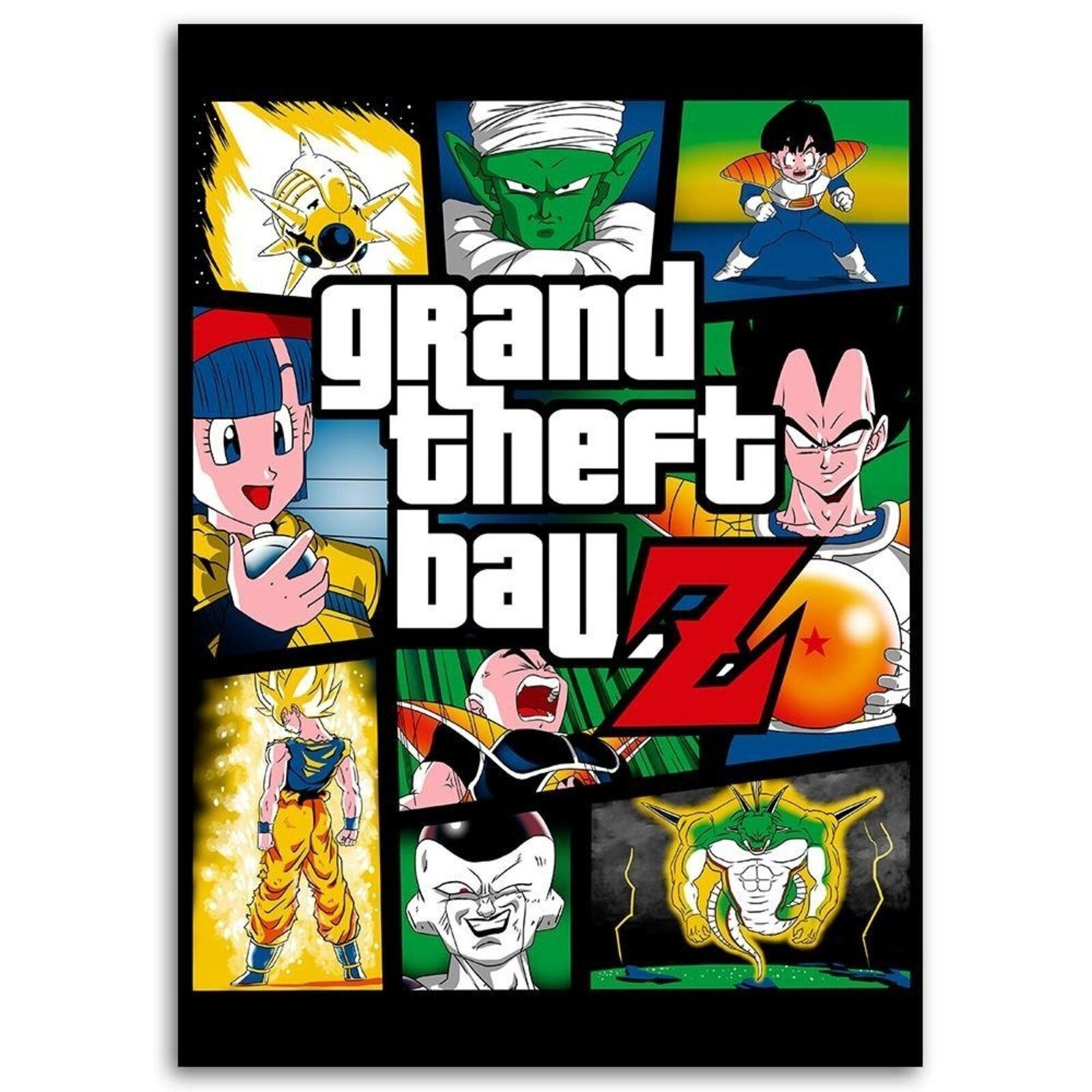 Tableau Dragon Ball Grand Theft Ball Z style GTA - 40 x 60 cm - 2