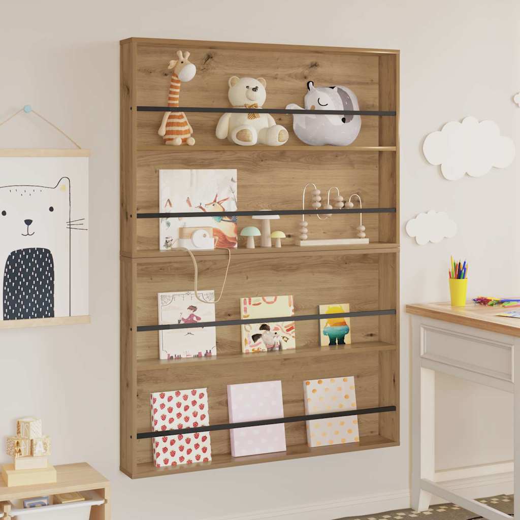 Étagère à magazines 2 pcs Chêne artisanal 100 x 12 x 70 cm vidaXL - 5