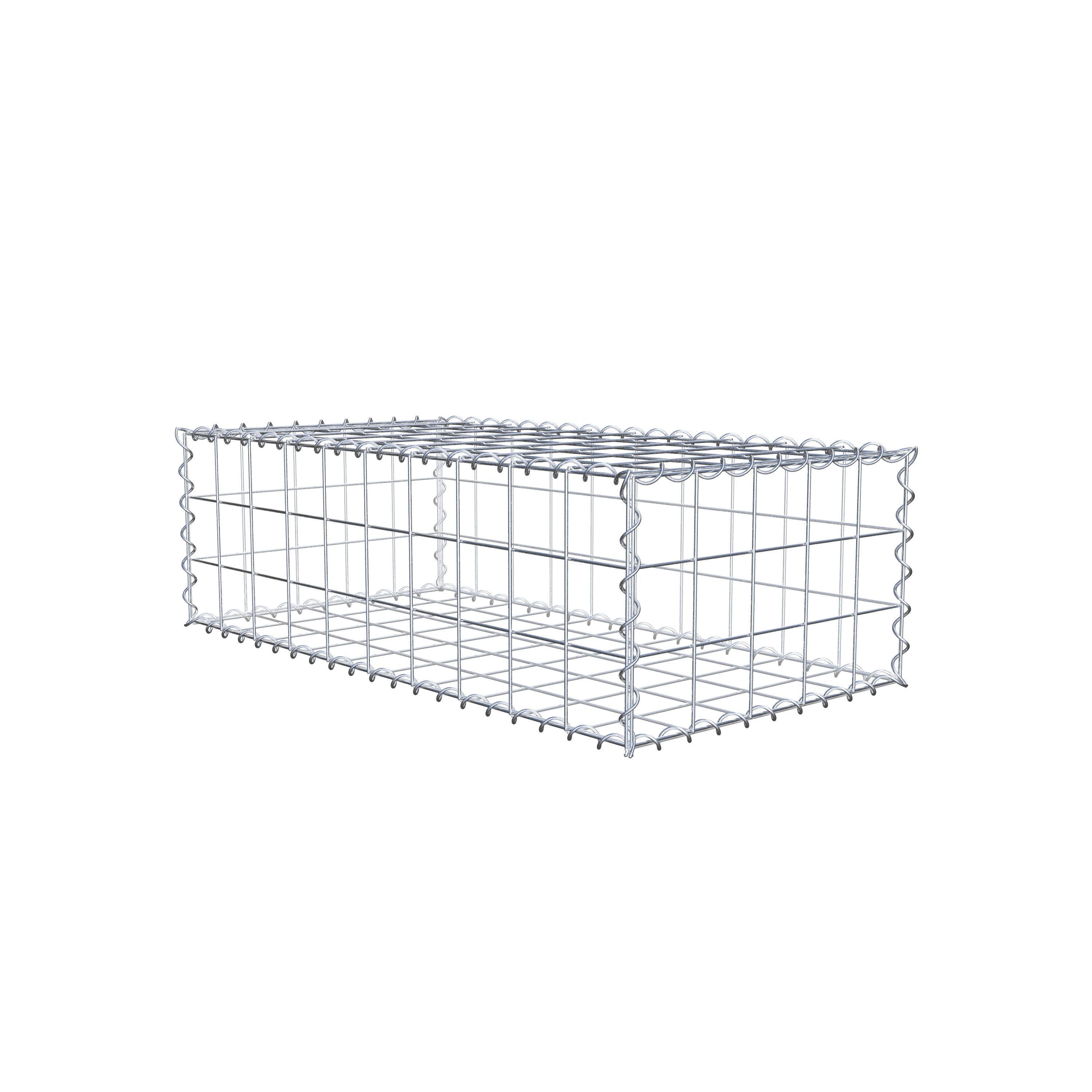 Gavión de acero galvanizado 100x30x50cm (LxAxP), malla 10 x 10cm, Espiral, jaula metálica para muro o jardín - 4
