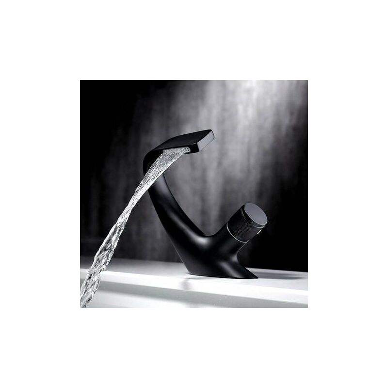 Homevacious Évier De Salle De Bain Cascade En Bronze Huilé à