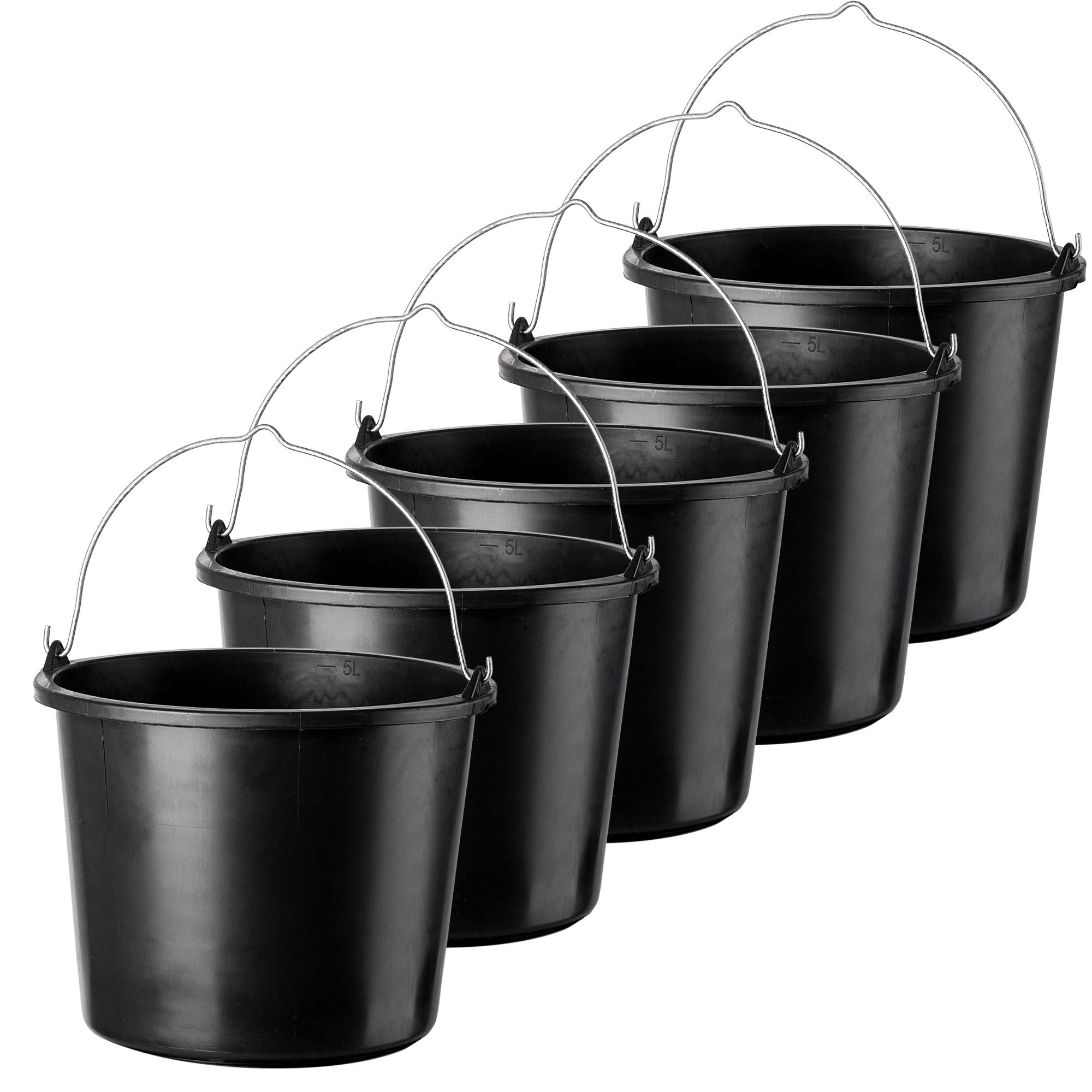 WIADRO BUDOWLANE 5L GOSPODARCZE PLASTIKOWE OGRODNICZE MOCNE WIADRA 5 szt
