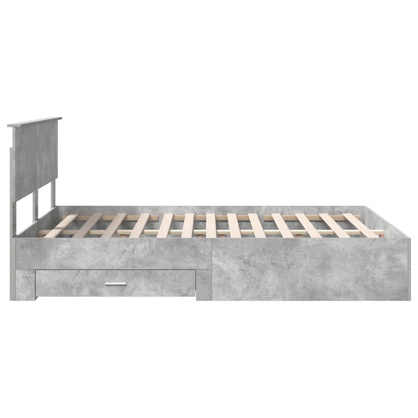 Cadre de lit gris béton 160 x 200 cm panneau de bois - 9