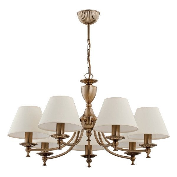 Lampa wisząca Sofia złoto-biała 7xE14x10W klasyczna wym: 66 x 50,8 x 50,8 cm metal Alfa