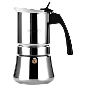 Caffettiera Moka a Doppio Beccuccio, Caffettiera Moka in Acciaio Inossidabile Per Uso Alimentare da 2 Tazze da 100 Ml, Caffettiera Ispessita Antiscivolo Antiscottatura Per Preparare Il Caffè in Modo