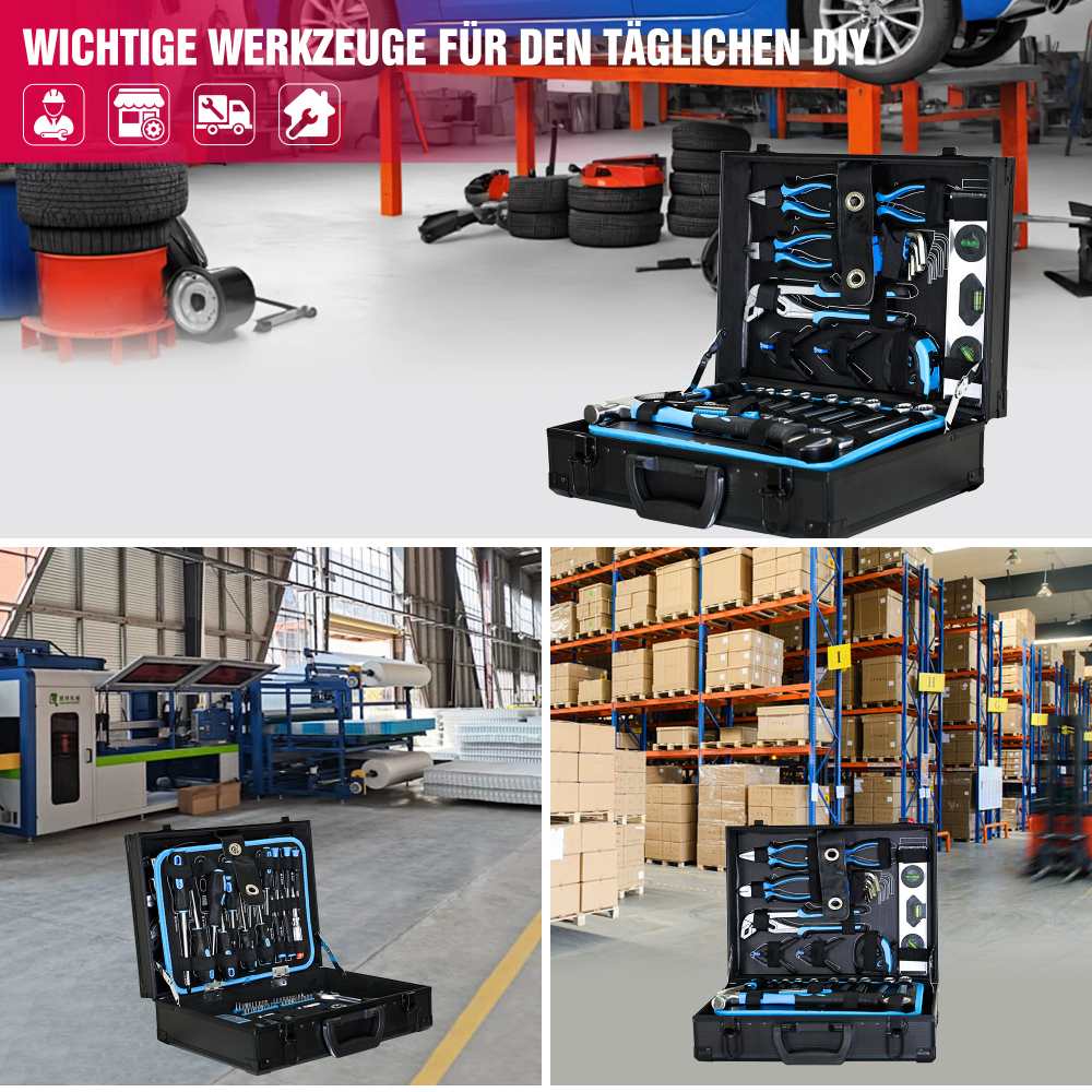 Coffret à outils 247 pièces – Kit d’outillage complet pour bricolage, réparation maison, garage et entretien mécanique - 8