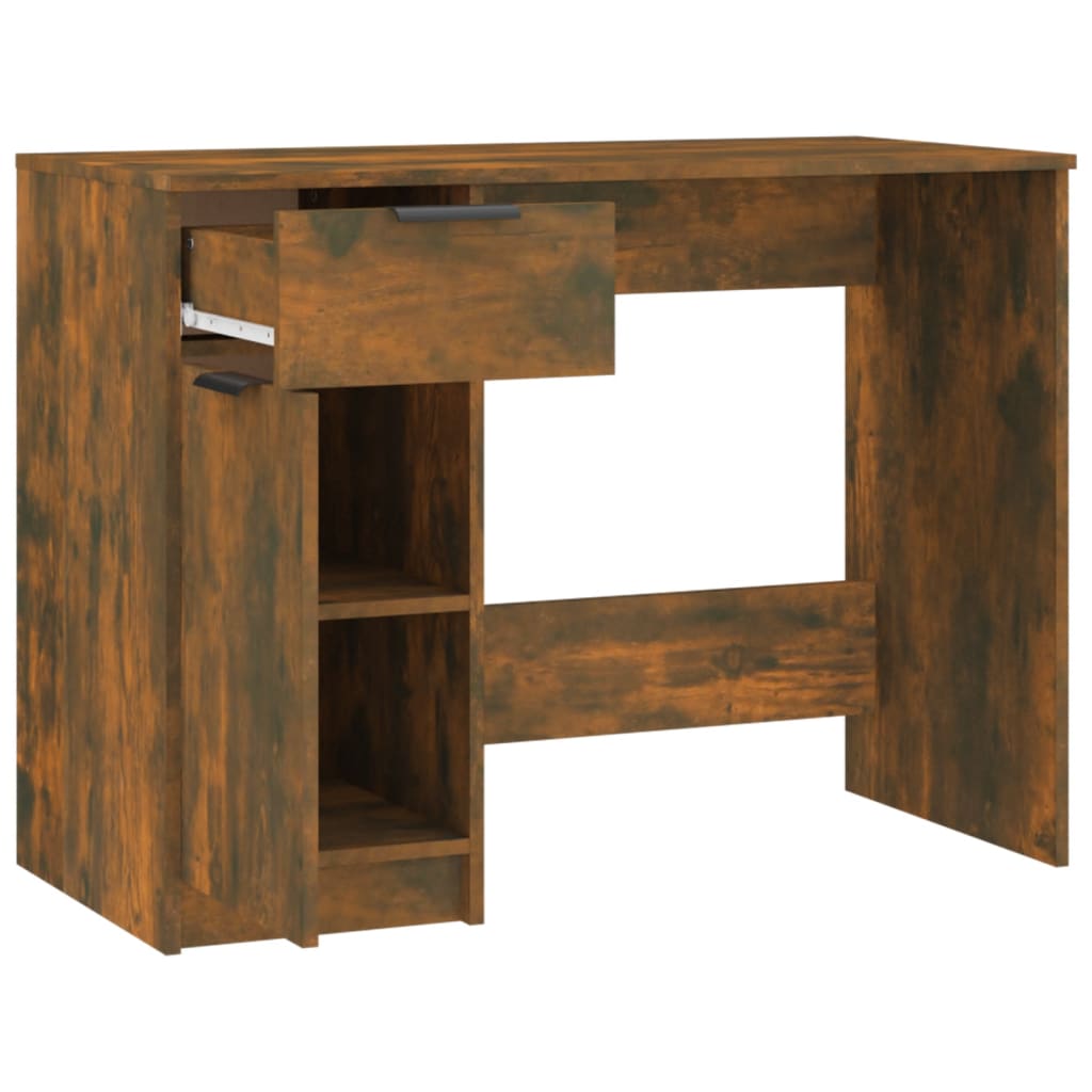 Bureau，Table de travail，Table d'étude Chêne fumé 100x50x75 cm Bois d'ingénierie CWV73393 - 7