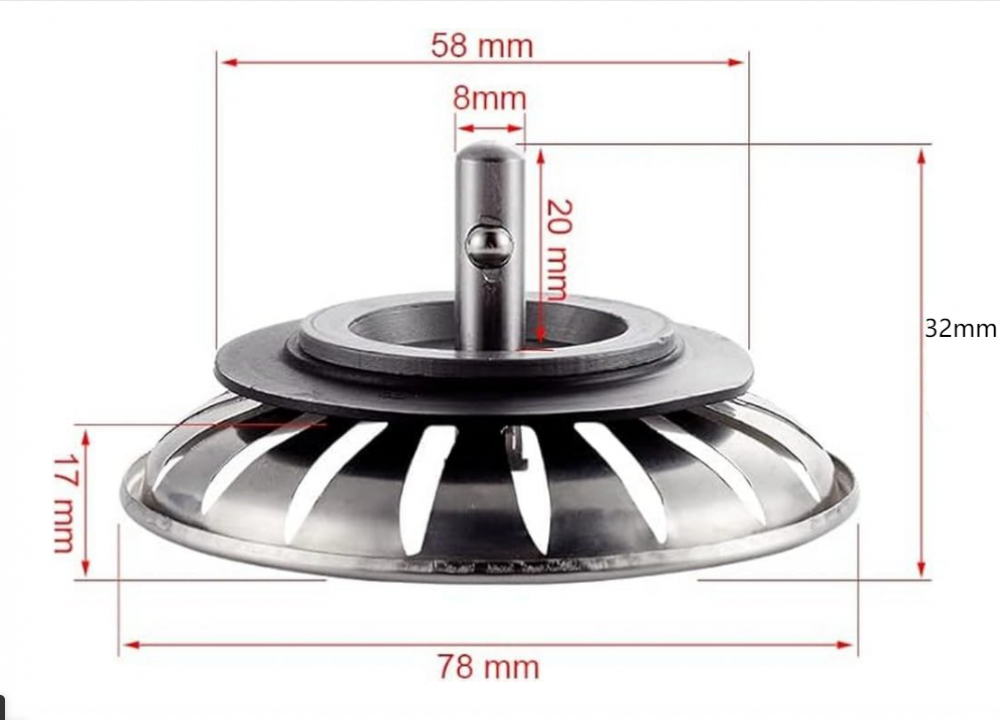 2 Tappi Filtro Per Lavello In Acciaio Inox 304, Diametro 78mm, Con Guarnizione, Anti-odori E Per Capelli - 3
