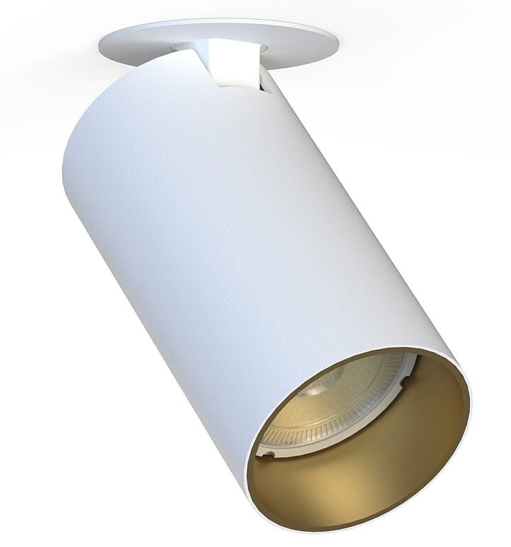 Oprawa sufitowa wpuszczana podtynkowa Mono biało-złota 1xGU10x10W okrągła ruchoma IP20 wym: 11 x 5,5 x 5,5 cm metal Nowodvorski Lighting