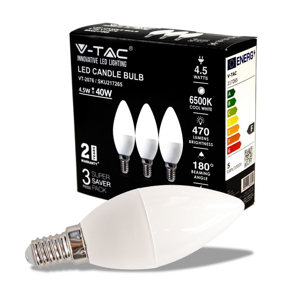 Żarówka LED E14 4,5W 6500K (opakowanie 3 szt.)