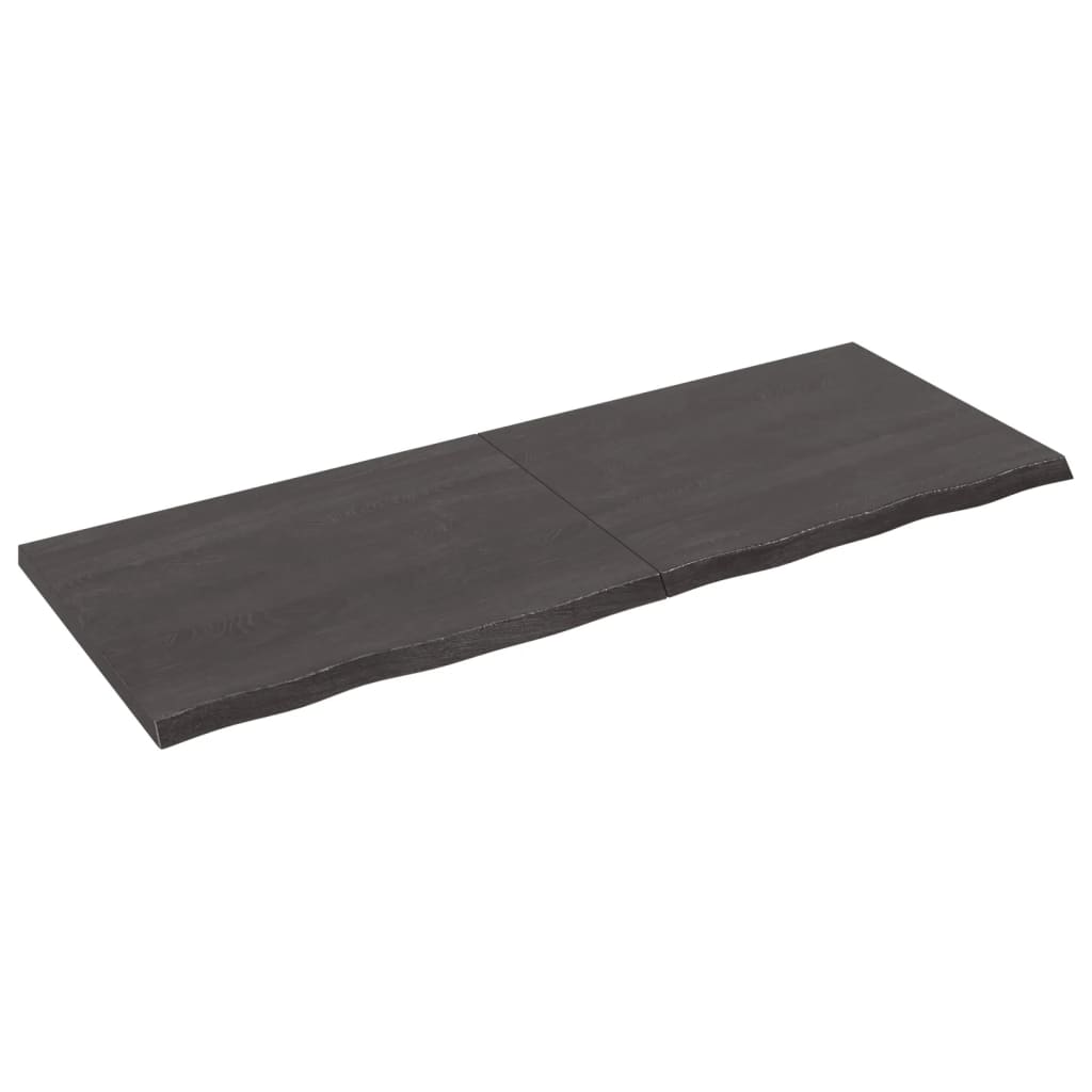 Estante de pared marrón oscuro en madera maciza de roble tratada