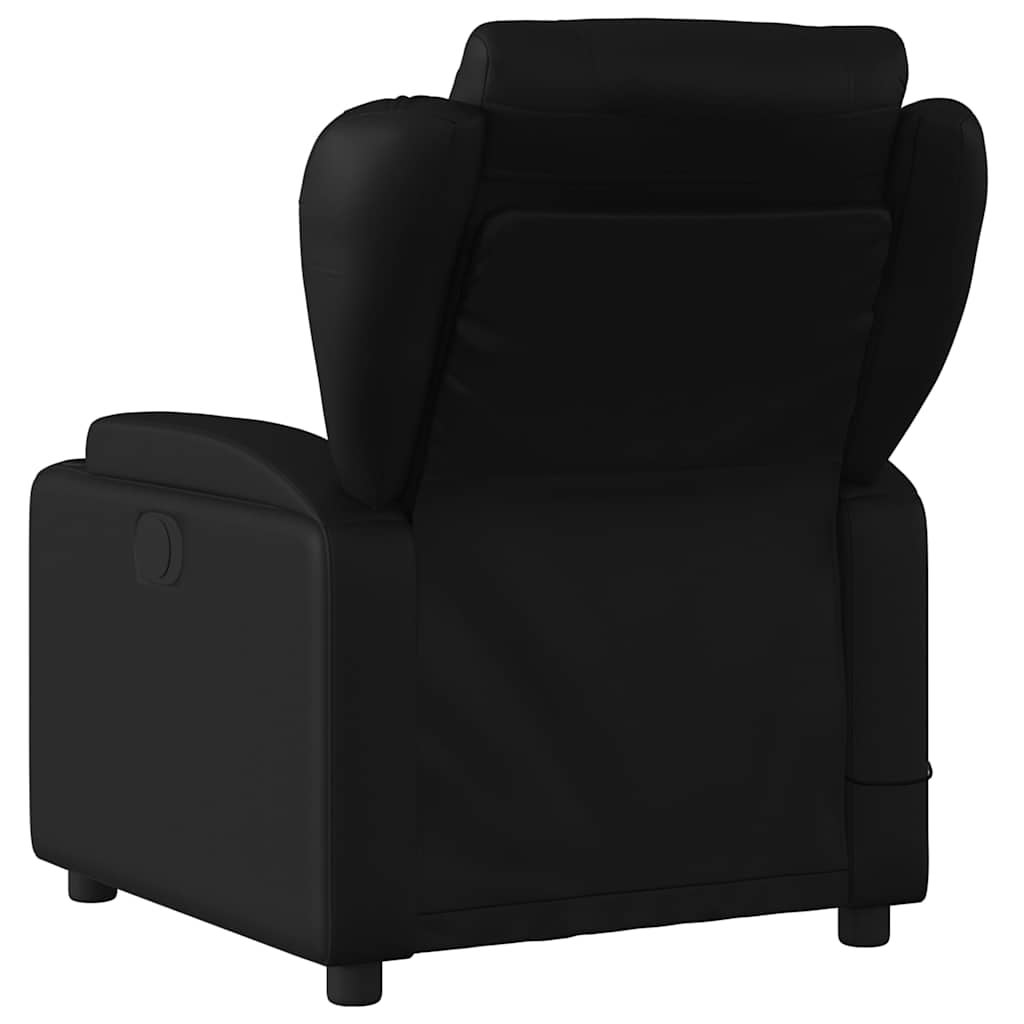 Fauteuil de Salon，Chaise，Fauteuil de massage inclinable noir similicuir - 4