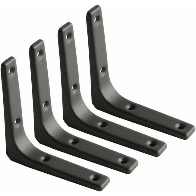 Wspornik Półki Ściennej, Metalowy Wspornik Matowy Czarny, Wspornik Półki Metalowy do Dekoracji Kuchni, Wspornik Wytrzymały, 100mm100mm, 4 szt.