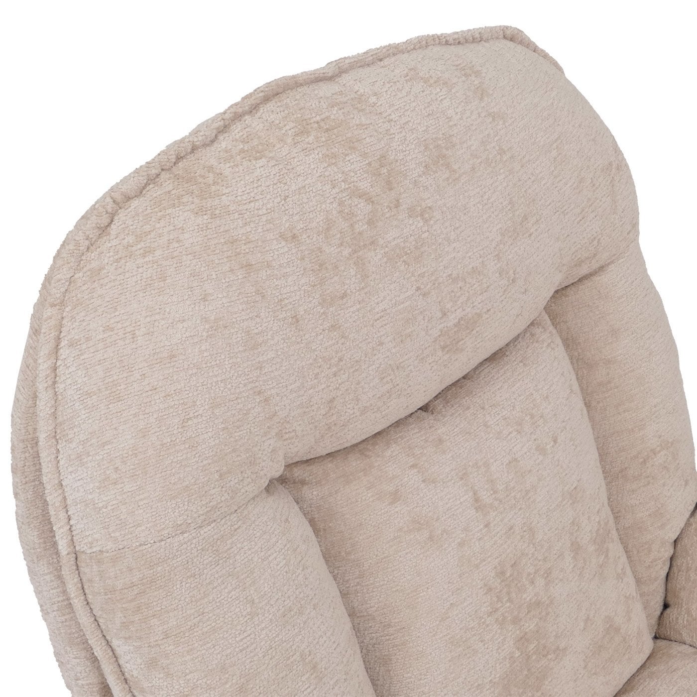 Fauteuil relax HWC-P32, fauteuil TV à suspension Nosag, fauteuil rembourré, pivotant, métal, tissu/textile chenille (370 g/m²) ~ crème - 7
