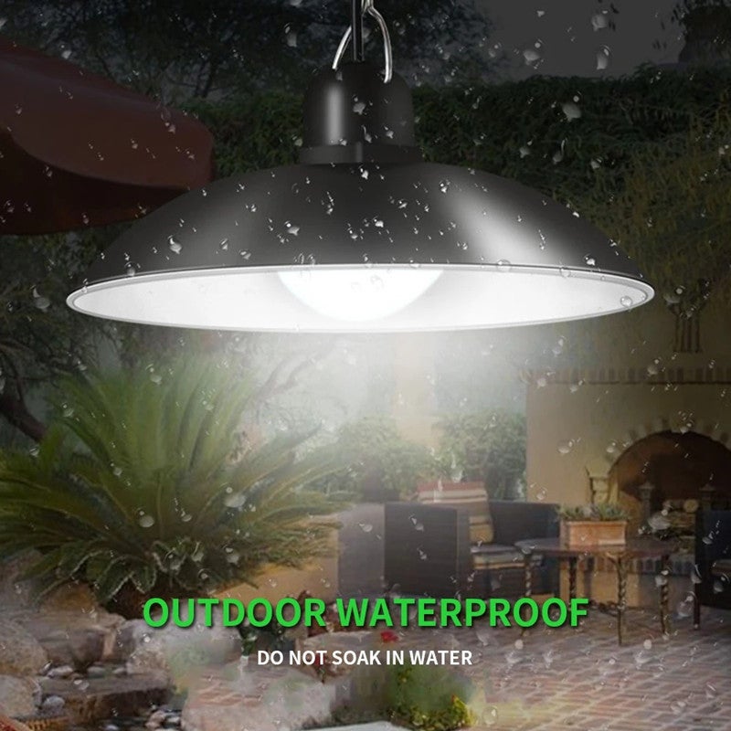 Lustre solaire 30 LED super lumineux retro ampoule lumiere 3 luminosite telecommande lumiere blanche IP65 - 3