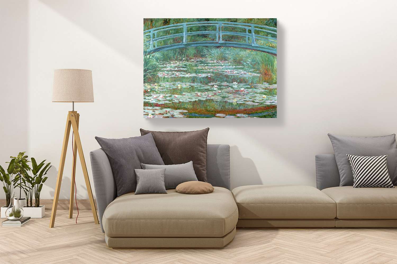 Peinture, impression sur toile - Claude Monet, étang aux nénuphars - 80x60 cm - 2