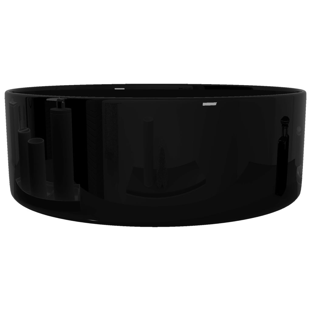 Lavabo tondo 40x15 cm lavabo lavabo bagno wc ceramica nero 02_0002541 - 4