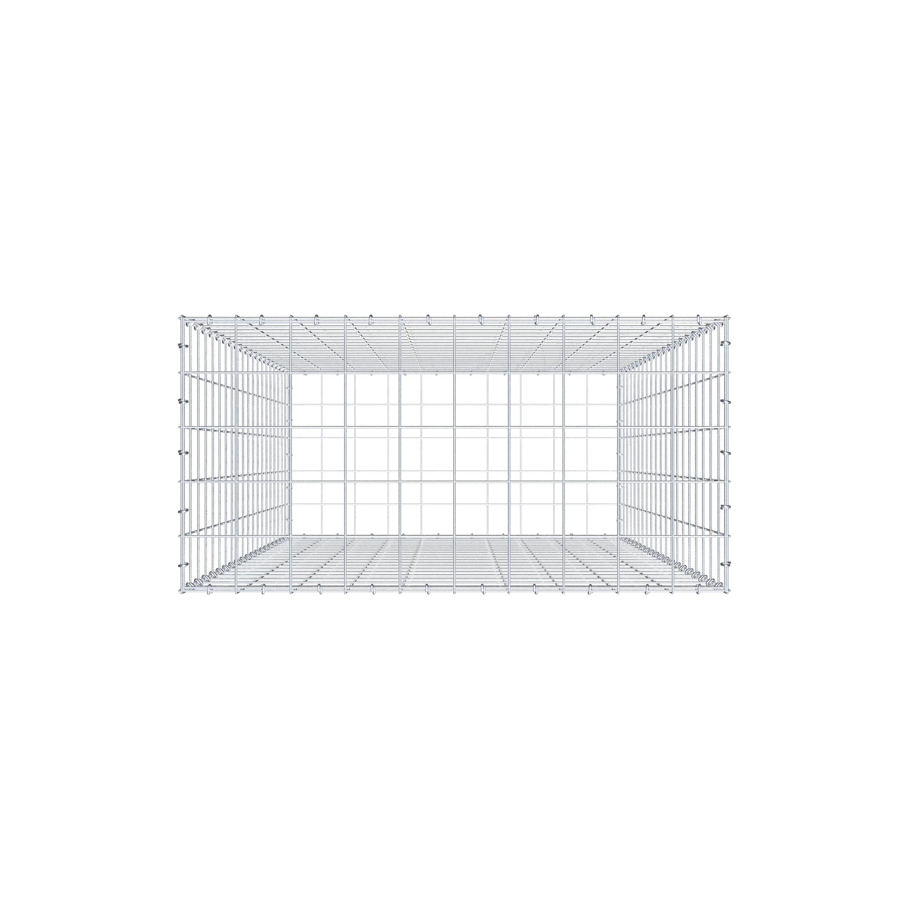 Gavión de acero galvanizado 200x100x50cm (LxAxP), malla 10 x 10cm, Anillo en C, jaula metálica para muro o jardín - 8