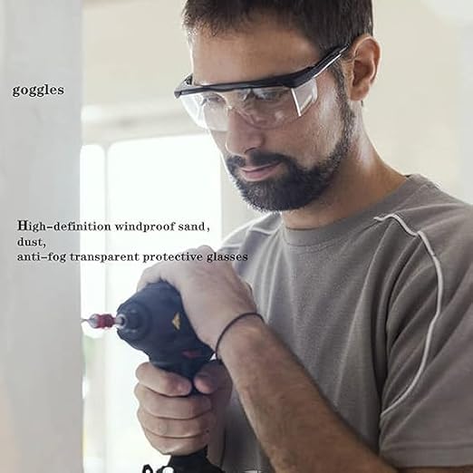 Deux lunettes de protection antibuée, anti-UV et anti-rayures pour le travail, la construction, le bricolage, le laboratoire, le soudage, la chimie et - 2