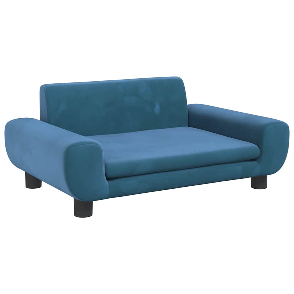 Canapé pour enfants bleu 70x45x33 cm velours - 2