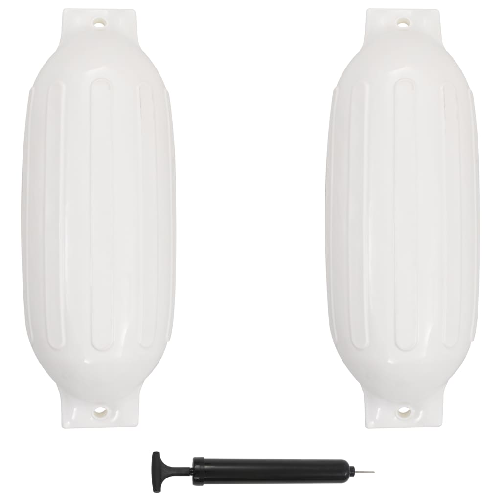 VidaXL Lot 4 Pare-Chocs Bateau PVC Gonflables - Protection Amarrage 51x14cm - Multi-Couleurs + Pompe
