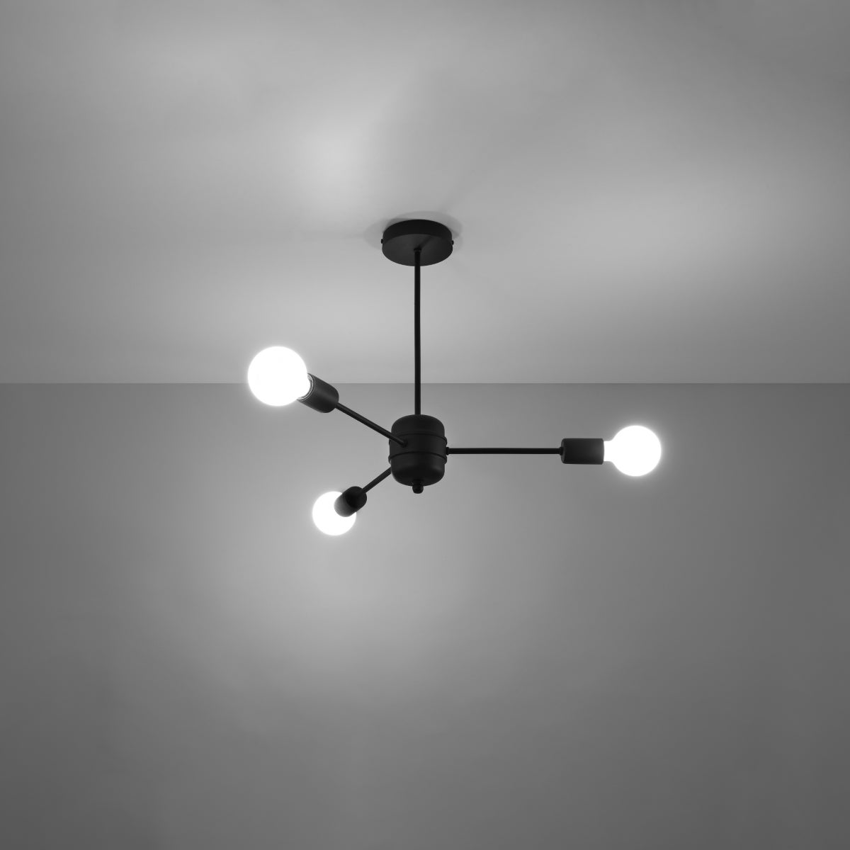 Żyrandol LINGORO 3 czarny LED 3000K - 61x61x46cm Sollux