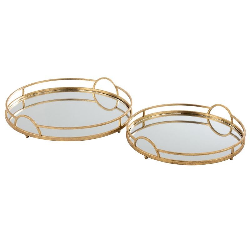 Plateau De Service Miroir Métal Argenté – Occasion