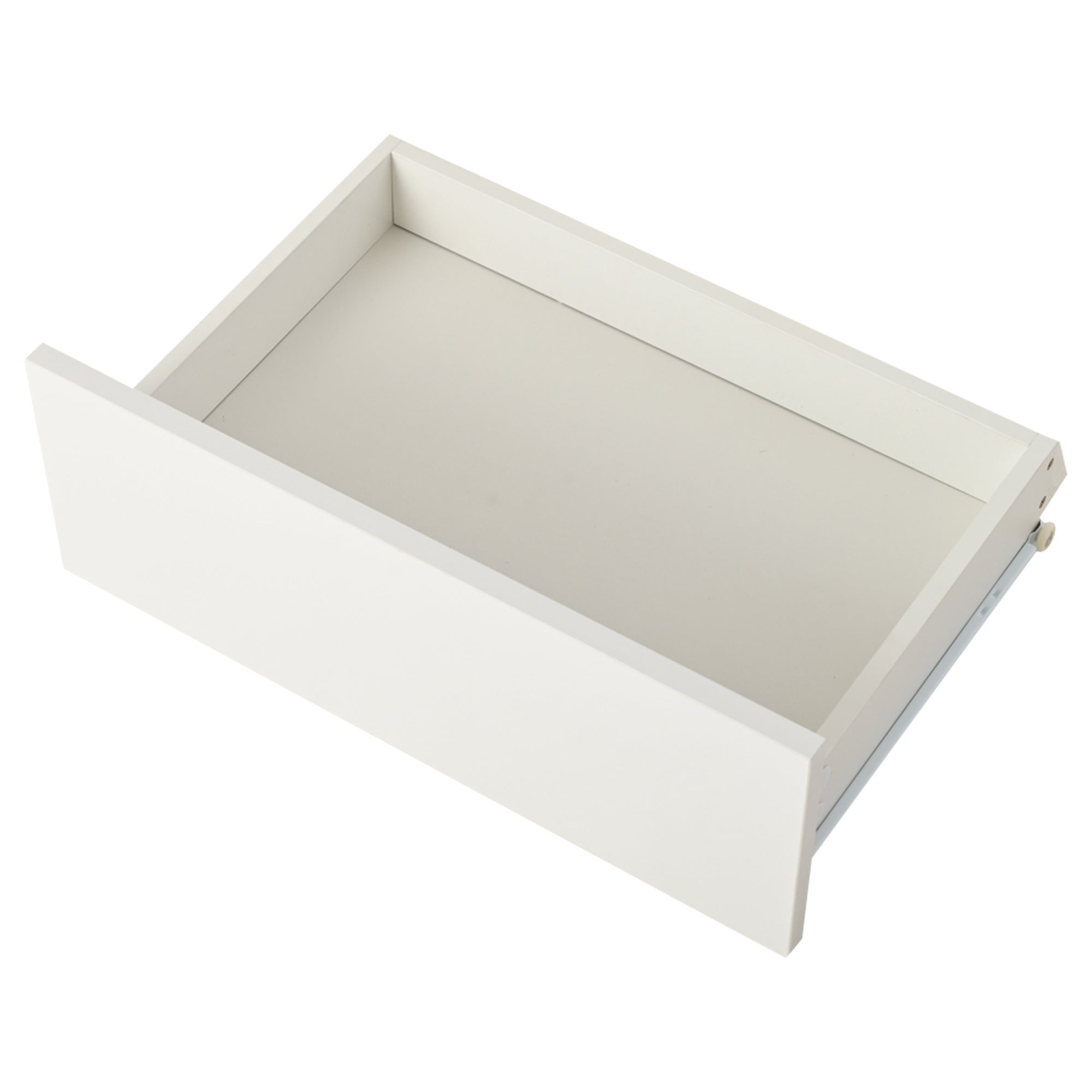 Table basse relevable 100 x 50 x 40 cm avec 2 tiroirs, rangement caché, en panneaux de particules, blanche - 9