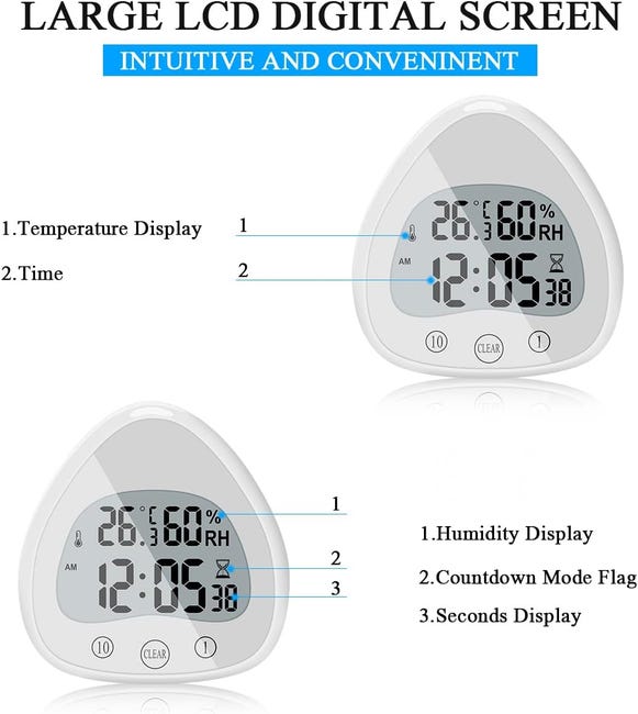 Horloge Salle De Bain ADE ADE Horloge Salle De Bain Numérique IP65 – Thermomètre, Hygromètre, Minuteur Douche, Grand Écran LCD, Compte à Rebours & Affichage Date Horloge Salle De Bain ADE ADE Horloge Salle De Bain Numérique IP65 – Thermomètre, Hygromètre, Minuteur Douche, Grand Écran LCD, Compte à Rebours & Affichage Date