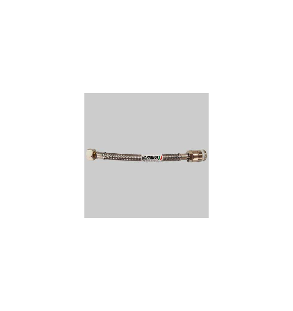MANGUEIRA REDUZIDA ESTENDIDA FLEXCORE MF PARIS AÇO INOX 304/PE-RT + JUNTA 1/2MX3/8F CM 35 - 2