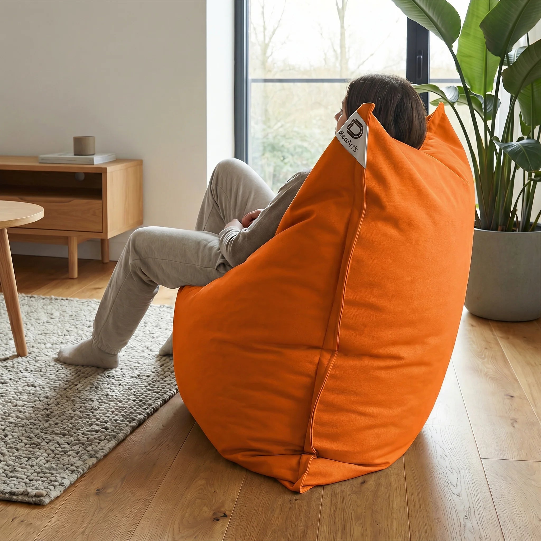 Custodia Pouf Gigante XXL 180x140cm Interno ed Esterno - Arancione - 3
