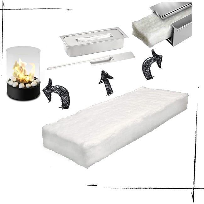 Stoppini Bioetanolo Spugne Ceramica Per Camino Bioetanolo - 3 Pezzi 8.6x1.2 Cm, Fibra Refrattaria Fino A 1402°C Spugna Camino Bioetanolo