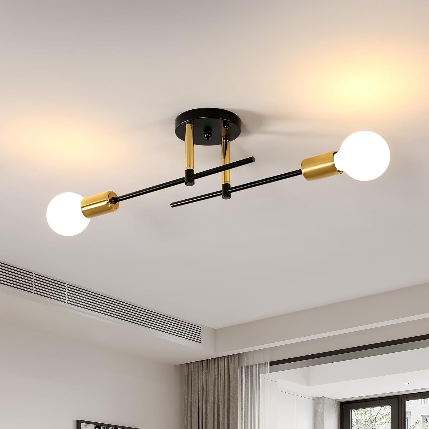 Lustre Moderne, Lumières E27 Plafonnier Industriel Vintage, Forme DIY Lampe de Plafond Vintage - 2