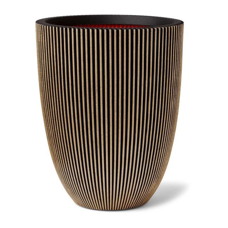 Capi Vase élégant Groove 34x46 cm Noir et doré 445494 Leroy Merlin