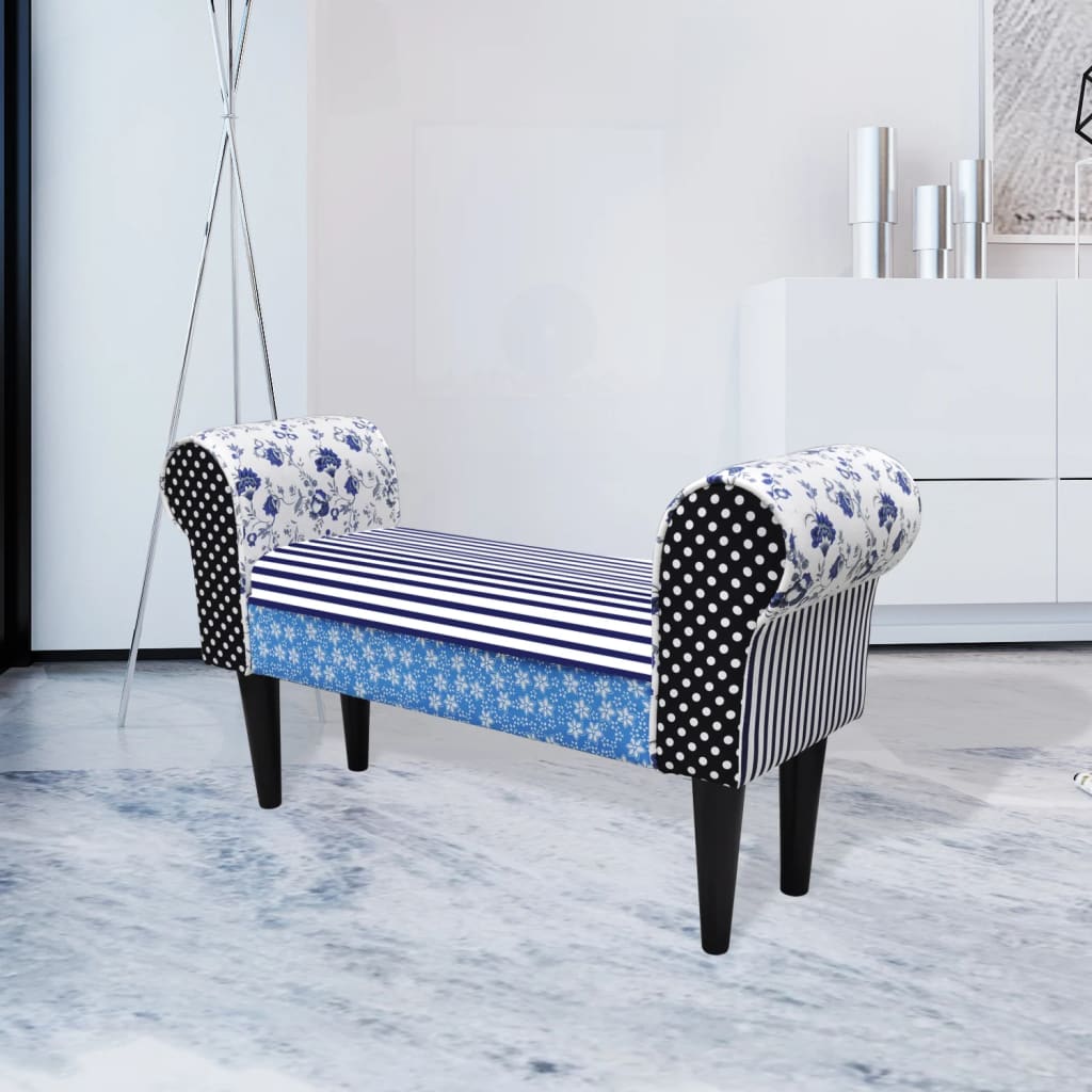 Panca di design con patchwork blu e bianco Leroy Merlin