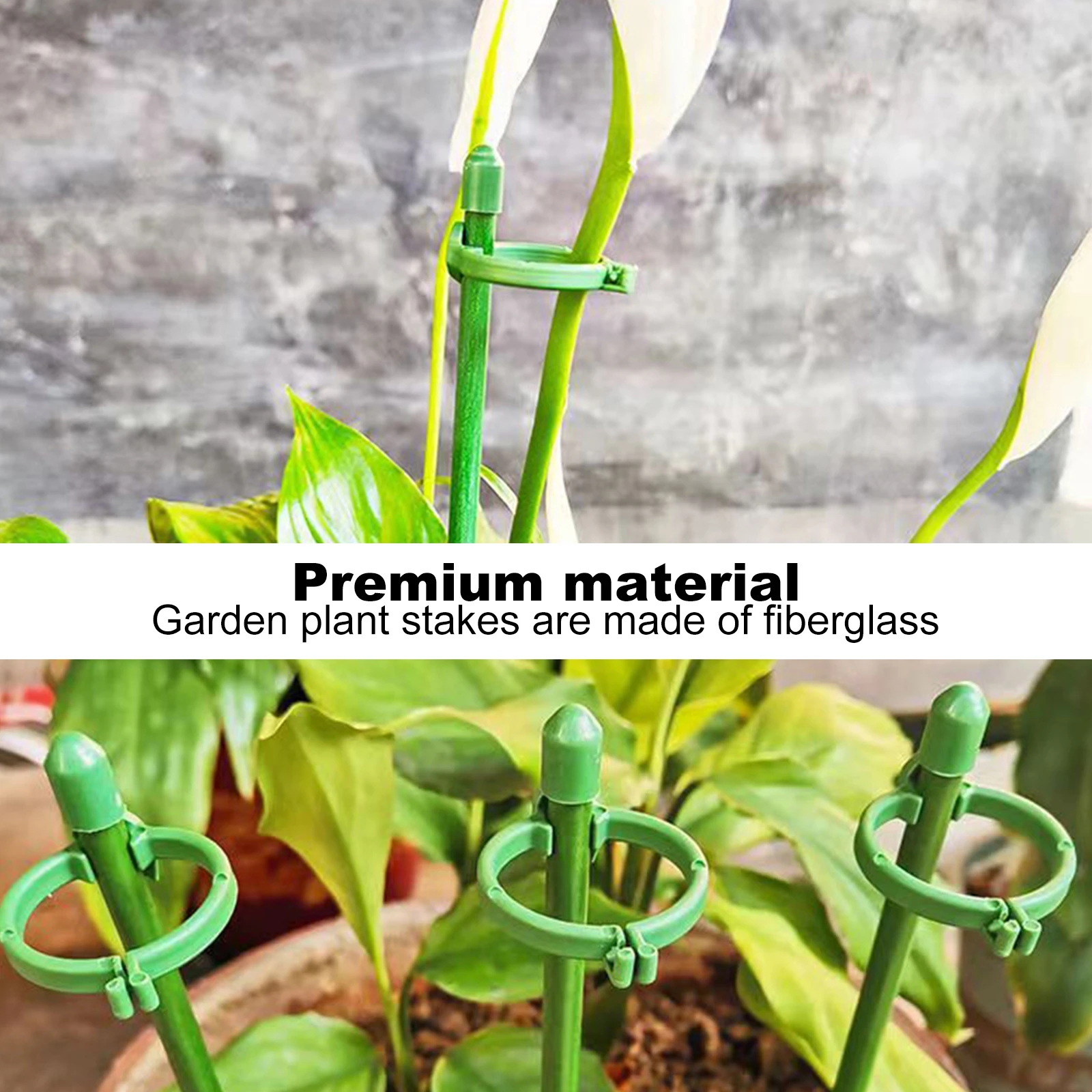 Piquet de jardin Piquet de jardin ajustable 10 tiges de support de plantes avec anneaux pour plantes, fleurs et tomates 30cm - 4