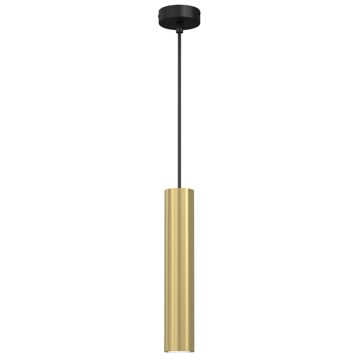 Lampa wisząca Raito mosiądz szczotkowana-czarna 1xGU10x8W tuba wym: 110 x 8 x 8 cm metal Luminex