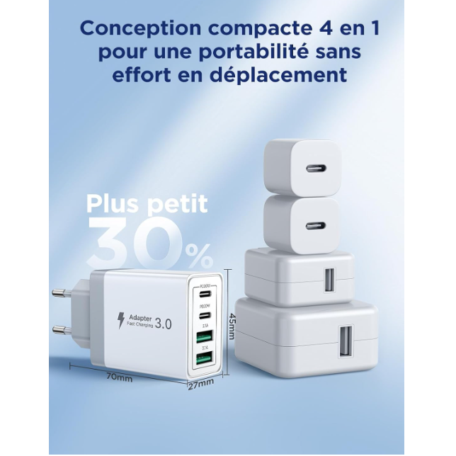 AMANKA 4 Porte Caricabatterie USB Da Muro - 4-IT86 - Foto 7