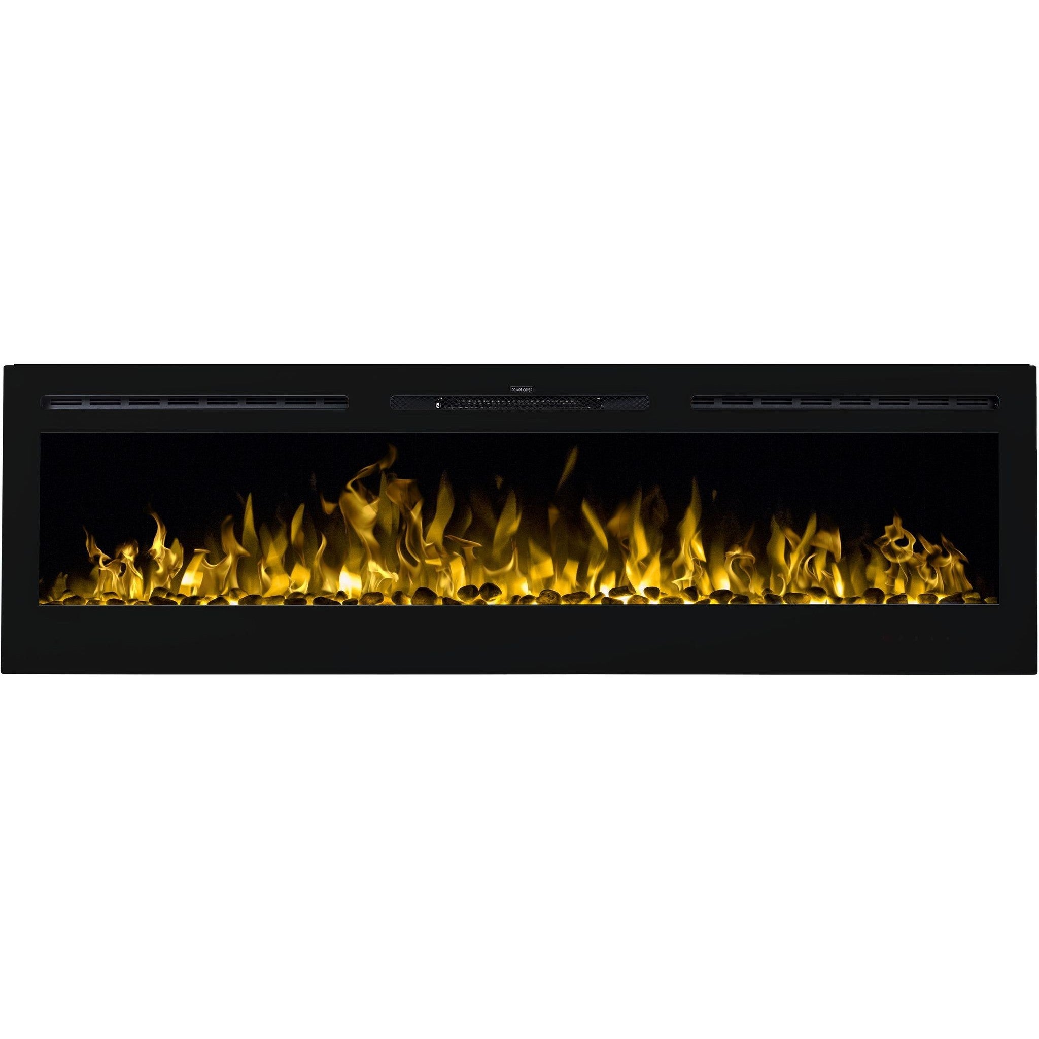 Cheminée électrique AFLAMO Majestic 50 - feu premium - murale ou encastrable - 128x55x14 cm - cheminée LED décorative avec chauffage 750/1500 W - 3